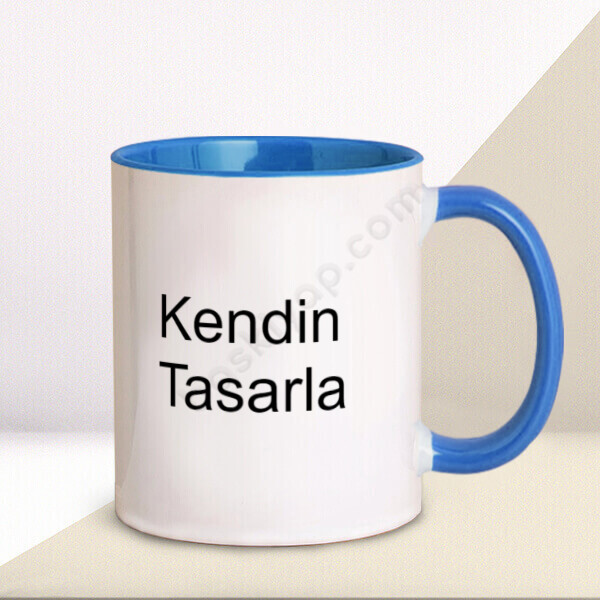 Kendin Tasarla Mavi Kupa Bardak online tasarla