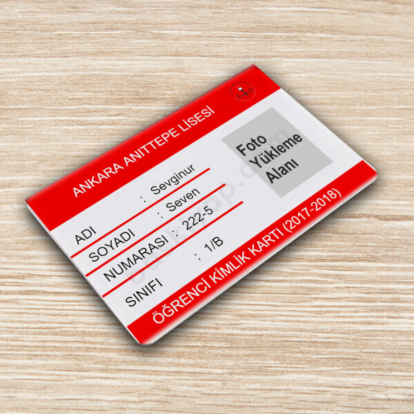 Kendin Tasarla Öğrenci Kimlik Kartı Örneği online tasarla