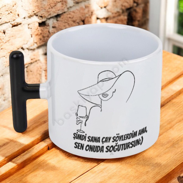 Kendin Tasarla Siyah Kulplu T Fincan online tasarla