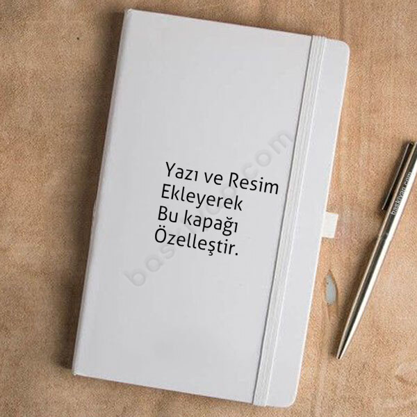 Kendin Tasarla Tarihsiz Ajanda - Beyaz – Tarihsiz Beyaz Ajanda / Defter 13X21Cm tasarımı