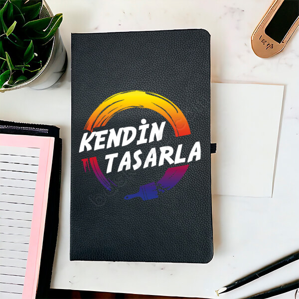 Kendin Tasarla Tarihsiz Siyah Ajanda / Defter | 13X21Cm online tasarla