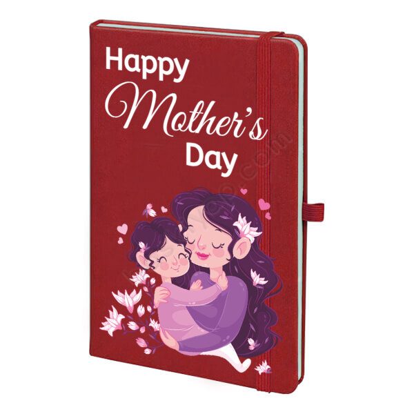 Happy Mother's Day Tasarımlı Kırmızı Ajanda – Tarihsiz Kırmızı Ajanda / Defter 13X21Cm tasarımı