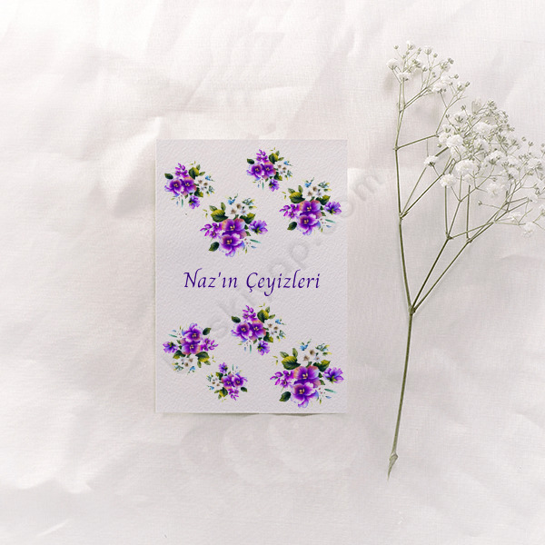 Kırmızı Çiçekli Bohça Kartı online tasarla