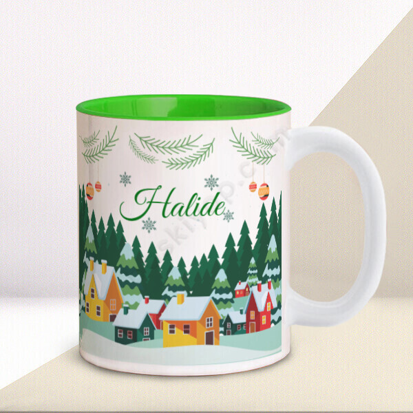 Kış Evleri Tasarım İçi Yeşil Kupa online tasarla