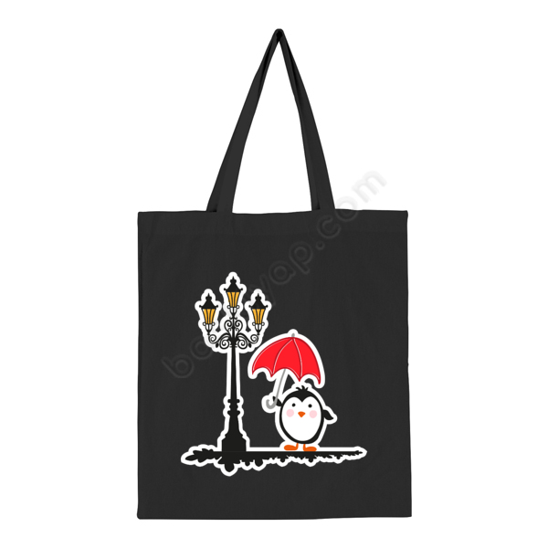 Kış Temalı Siyah Bez Çanta online tasarla