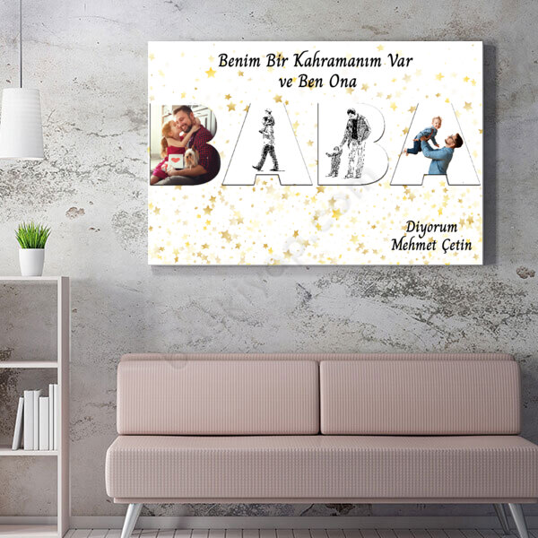 Kişiye Özel Babalar Günü Temalı 40X60Cm Kanvas Tablo online tasarla