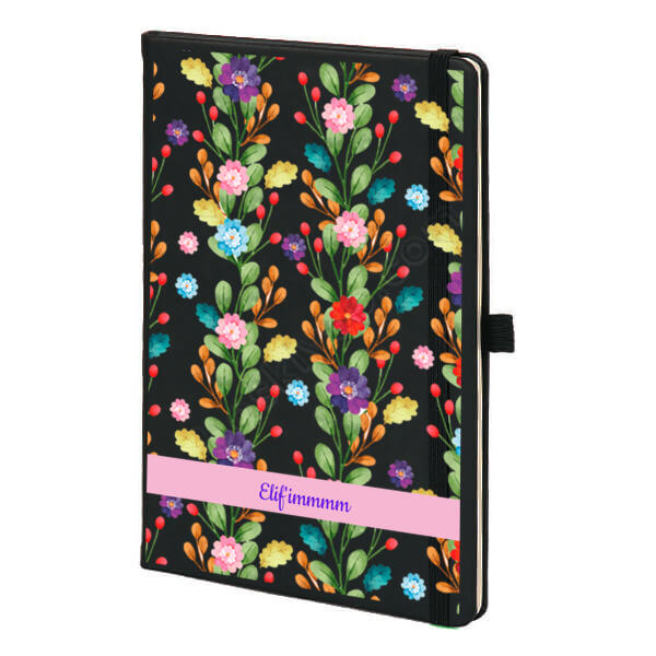 Kişiye Özel Baskılı Ajanda – Tarihsiz Siyah Ajanda / Defter tasarımı
