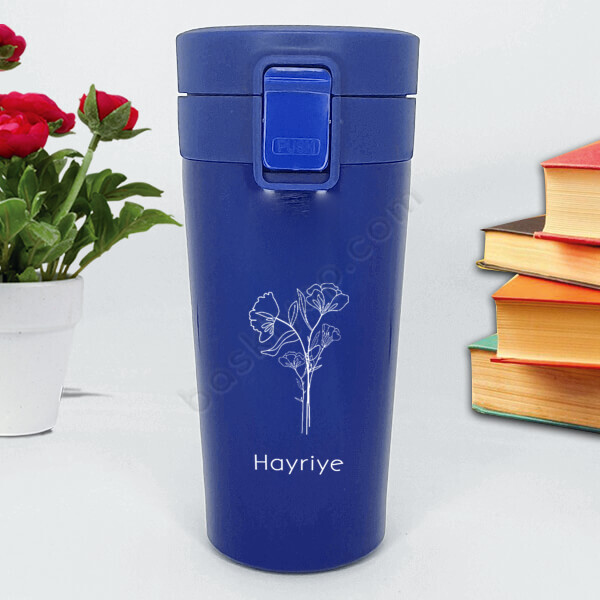 Kişiye Özel Çicekli Termos online tasarla