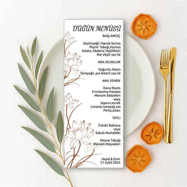 Kişiye Özel Dikdörtgen Menü Kartı Kendin Tasarla | 15491 online tasarla