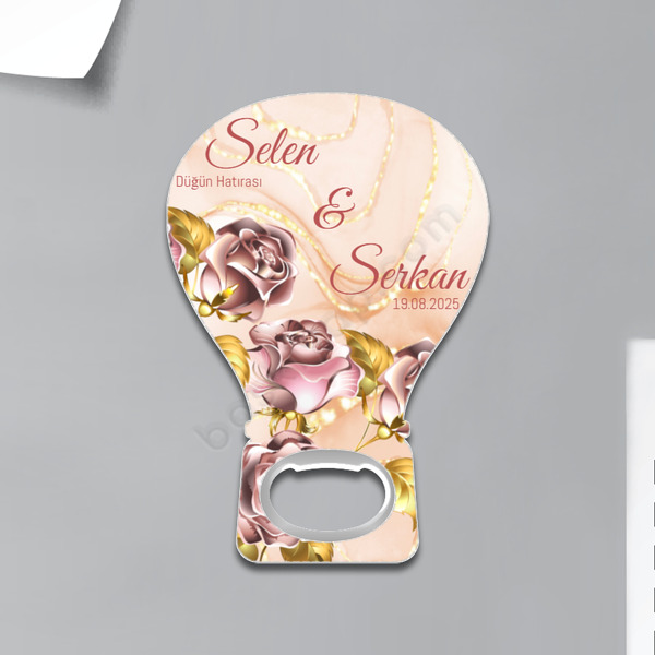 Kişiye Özel Düğün Hatırası Balon Magnet Açacak online tasarla