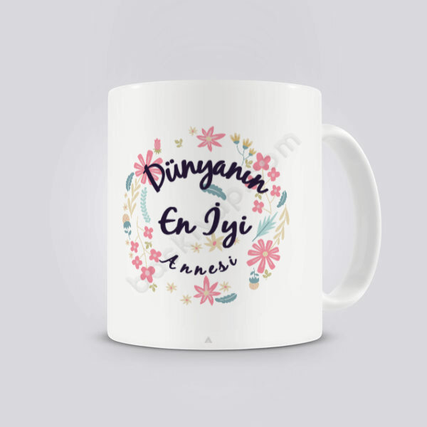 Kişiye Özel Dünyanın En İyi Annesi Tasarımlı Kupa Bardak online tasarla