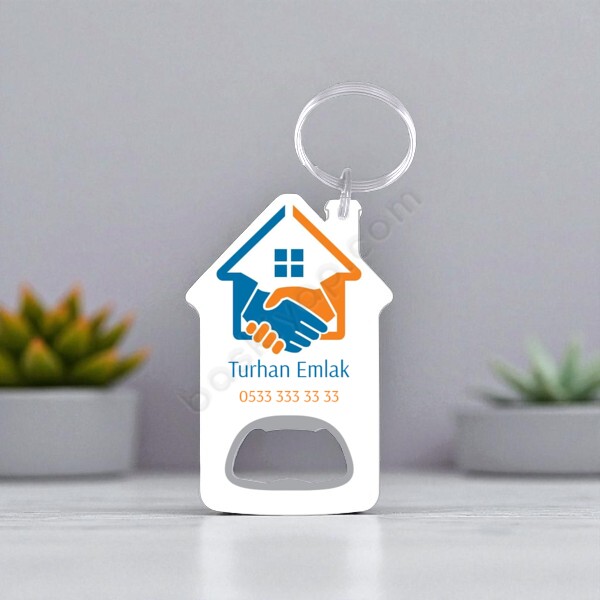 Kişiye Özel Ev Şekilli Metal Açacak Anahtarlık online tasarla