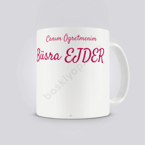 Kişiye Özel Kaktüs Desenli Canım Öğretmenim Tasarımlı Kupa online tasarla