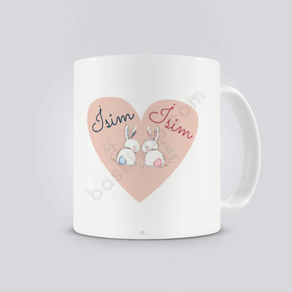 Kişiye Özel Kendin Tasarla Tavşan Temalı Sevgili Kupası online tasarla