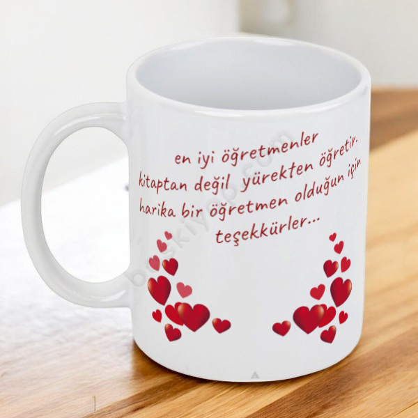 Kişiye Özel Öğretmenler Günü Tasarımlı Kupa Bardak online tasarla