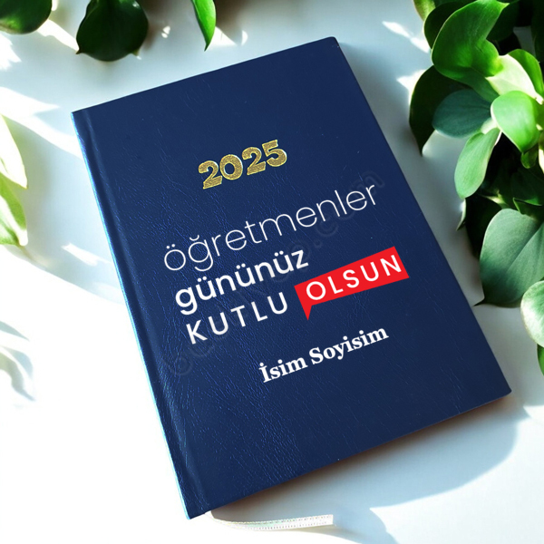 Kişiye Özel Öğretmenler Günü Tasarımlı Lacivert 2025 Ajanda online tasarla