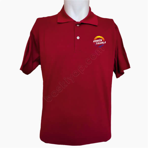 Kişiye Özel Polo Yaka Bordo Tişört online tasarla