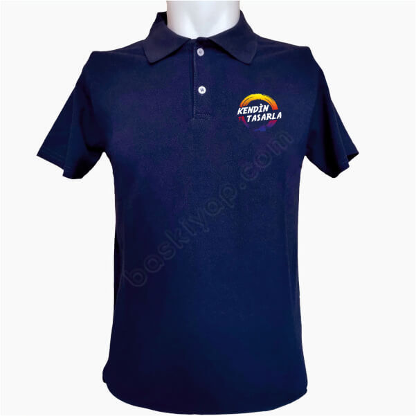 Kişiye Özel Polo Yaka Lacivert Tişört online tasarla