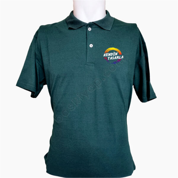 Kişiye Özel Polo Yaka Yeşil Tişört online tasarla