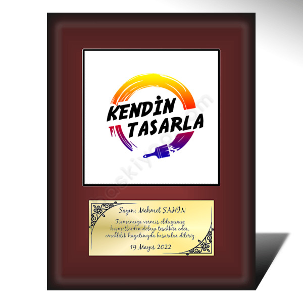 Kişiye Özel Seramikli Ahşap Plaket online tasarla
