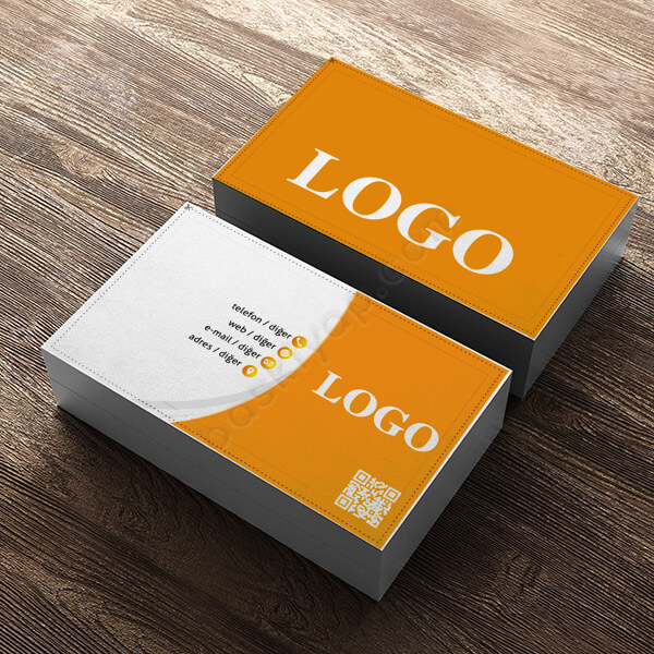 Kişiye Özel Standart Çift Yön Turuncu Temalı Kartvizit online tasarla