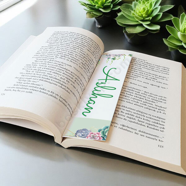 Kişiye Özel Succulent Kitap Ayracı Tasarımı online tasarla