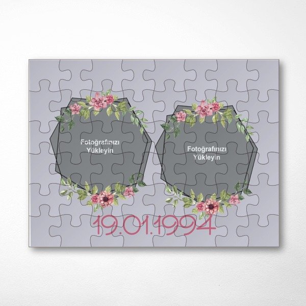 Evlilik Yıldönümü Tasarımlı A3 Puzzle online tasarla