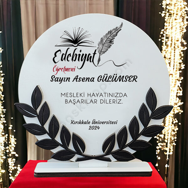 Kişiye Özel Yuvarlak Ahşap Plaket 16Cm online tasarla