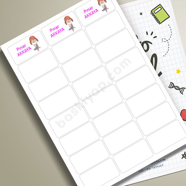 Kitap Okuyan Kızlı Okul Etiketi online tasarla