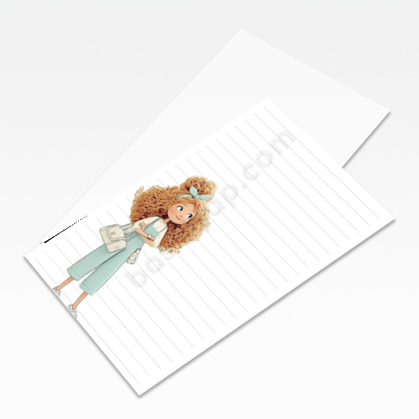 Kıvırcık Kız Tasarımlı Unutmayınız Kartı online tasarla