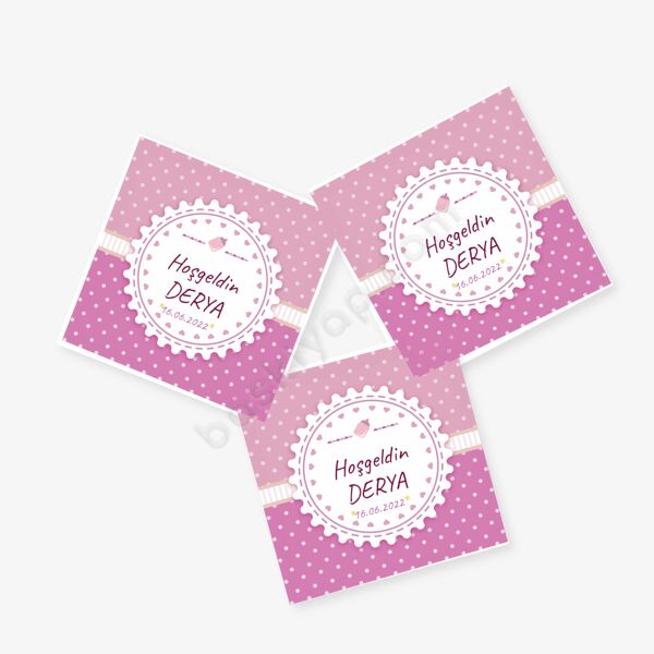 Kız Bebeklere Özel Sticker online tasarla