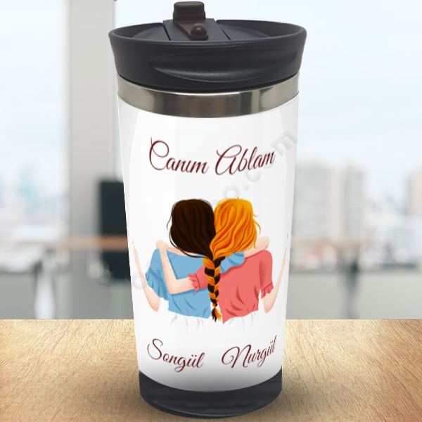 Kız Kardeşler Termos Bardak online tasarla