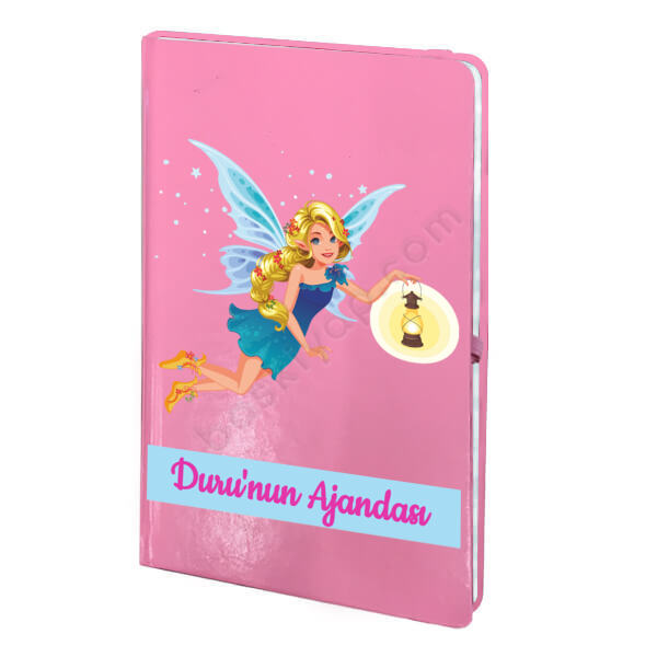 Kız Melek Tasarımlı Pembe Ajanda online tasarla