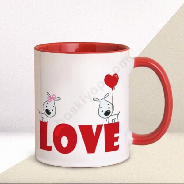 Köpeğim İçin Kırmızı Kupa Bardak online tasarla