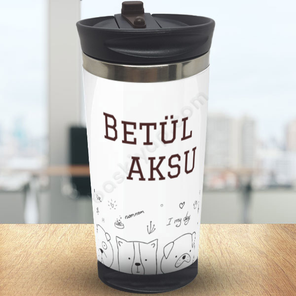 Köpekler Kendin Tasarla Çelik Termos online tasarla