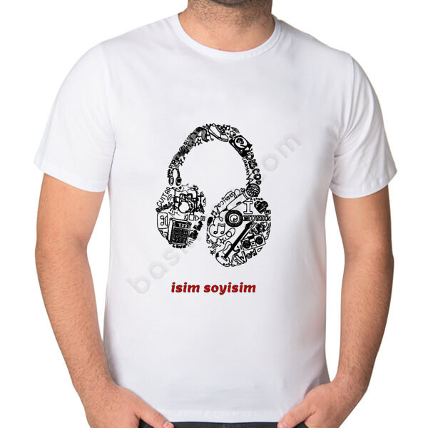 Kulaklık Tasarımlı Tişört online tasarla