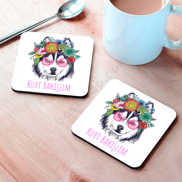 Kurt Desenli Bardak Altlığı online tasarla