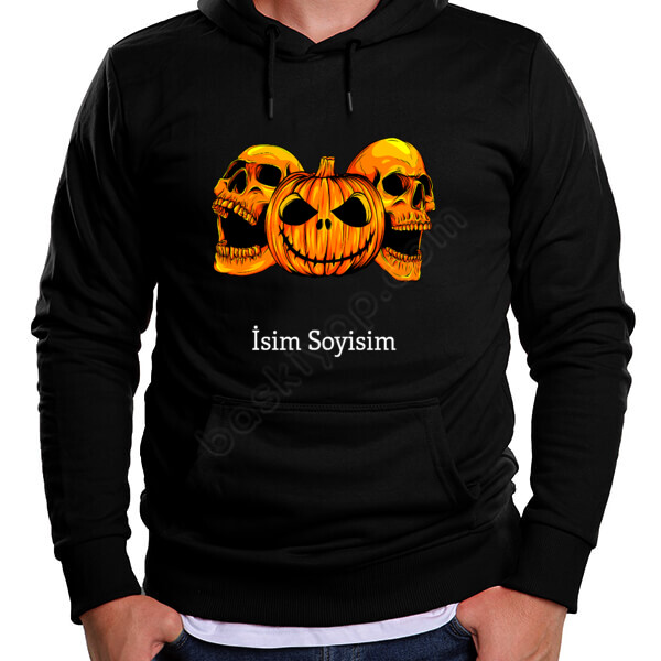 Kurukafa Ve Kabak Cadılar Bayramı Tasarım Sweatshirt online tasarla