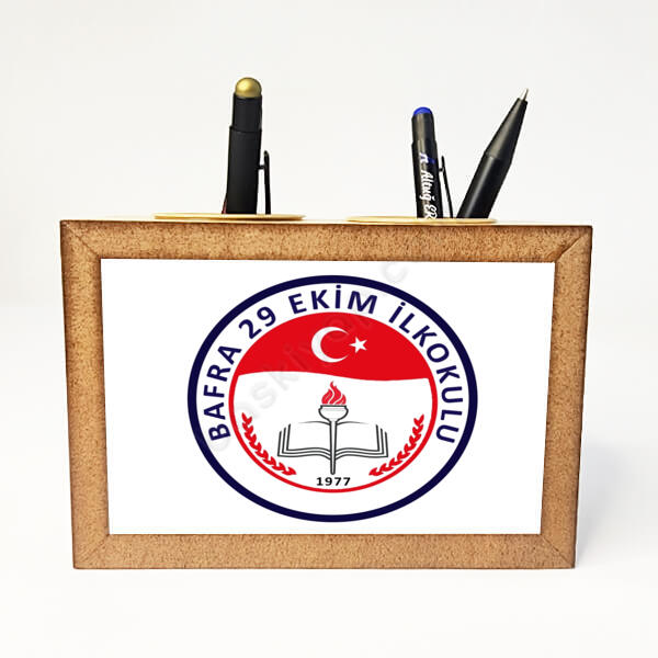 Kurum Logolu Baskılı Masaüstü Kalemlik online tasarla