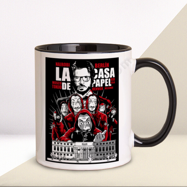 La Case De Papel Denver Siyah Kupa Bardak online tasarla