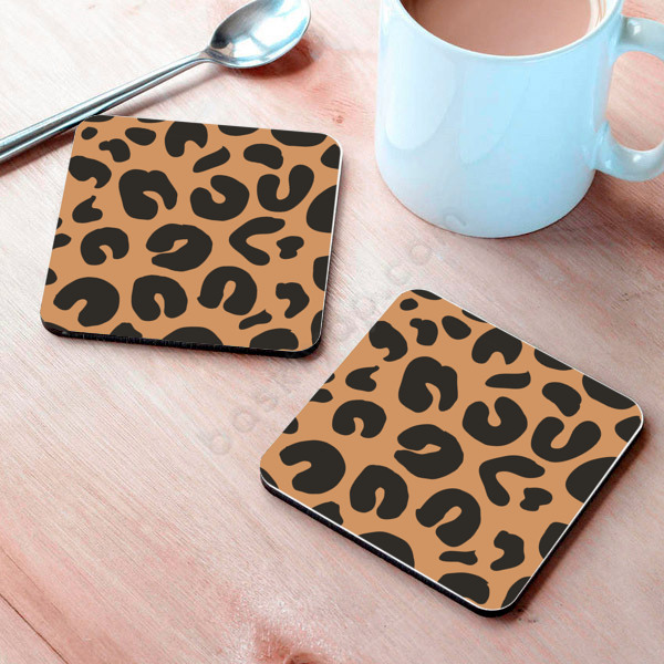 Leopar Tasarım Bardak Altlığı online tasarla