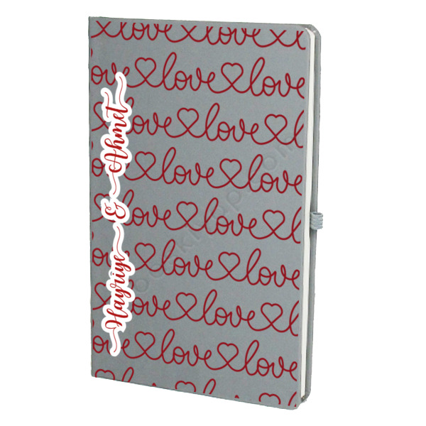Love Baskılı Gri Ajanda online tasarla