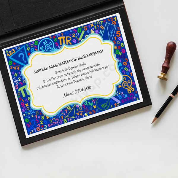 Matematik Bilgi Yarışması Sertifikası online tasarla