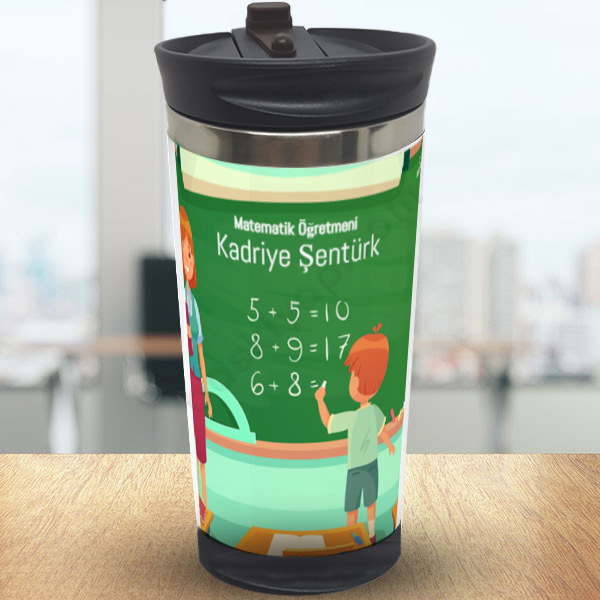 Matematik Öğretmeni Baskılı Termos online tasarla
