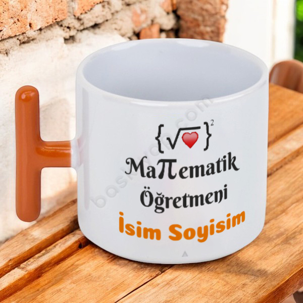 Matematik Öğretmeni Tasarımlı Turuncu T Fincan online tasarla