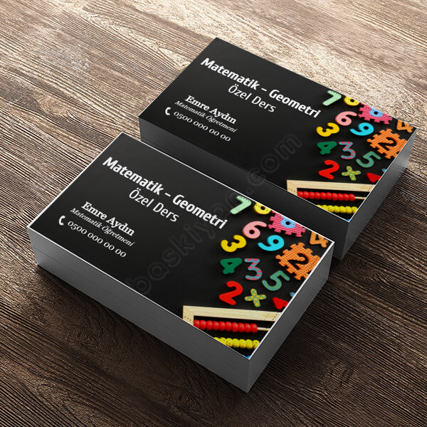 Matematik Öğretmeni Tek Yön Kartvizit Tasarımı online tasarla