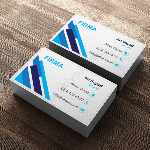 Mavi Desenli Tek Yön Kartvizit online tasarla