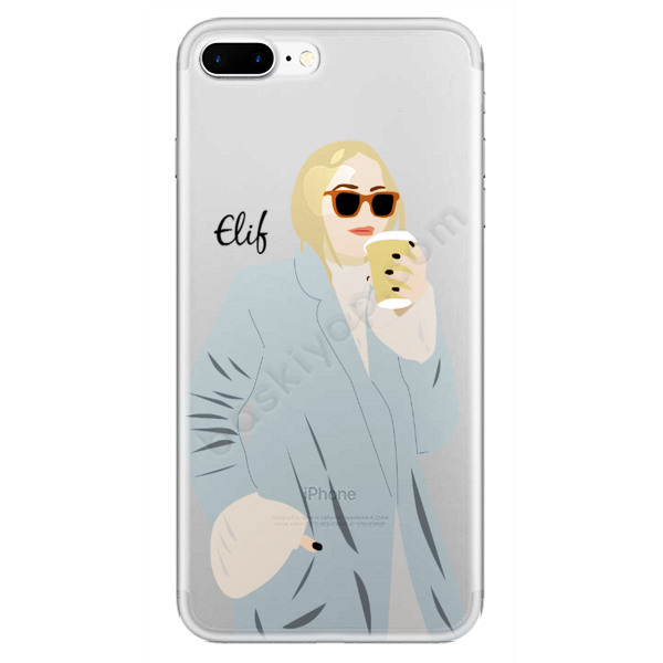 Mavi Montlu Kız Tasarım Iphone 7 Plus Kılıf online tasarla