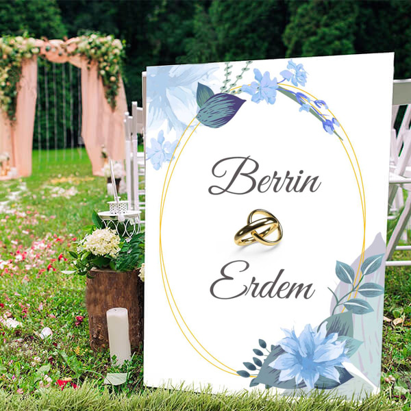 Mavi Nişan Ayaklı Pano online tasarla