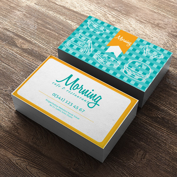 Mavi Sarı Renk Detaylı Gıda Kartviziti online tasarla